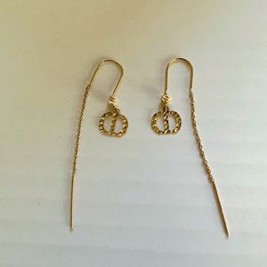 18k yellow gold tic tac earrings